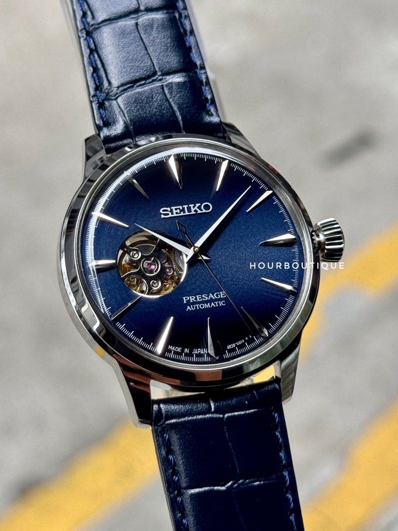 Brand New Seiko Presage Blue Open Heart Automatic Watch SSA405J1