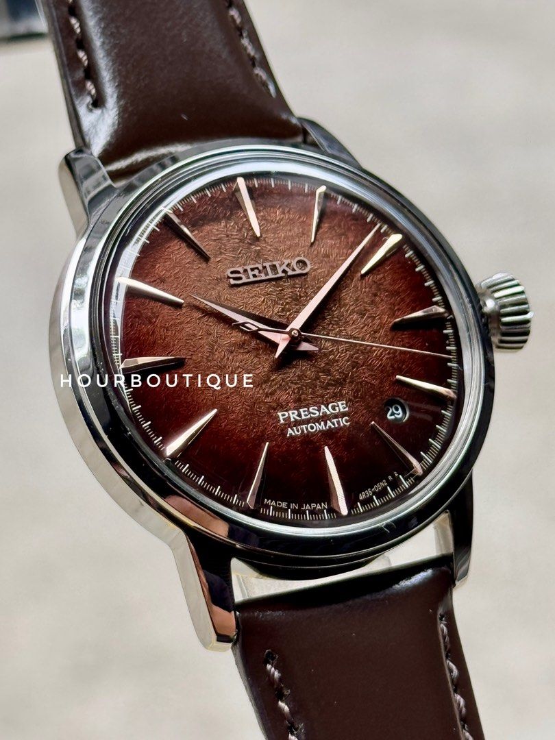 Brand New Seiko Presage Chocolate Dial Automatic Watch HCB003J1