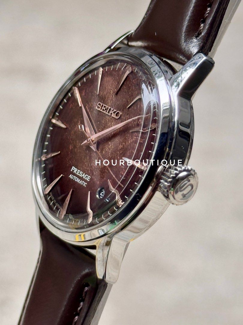 Brand New Seiko Presage Chocolate Dial Automatic Watch HCB003J1