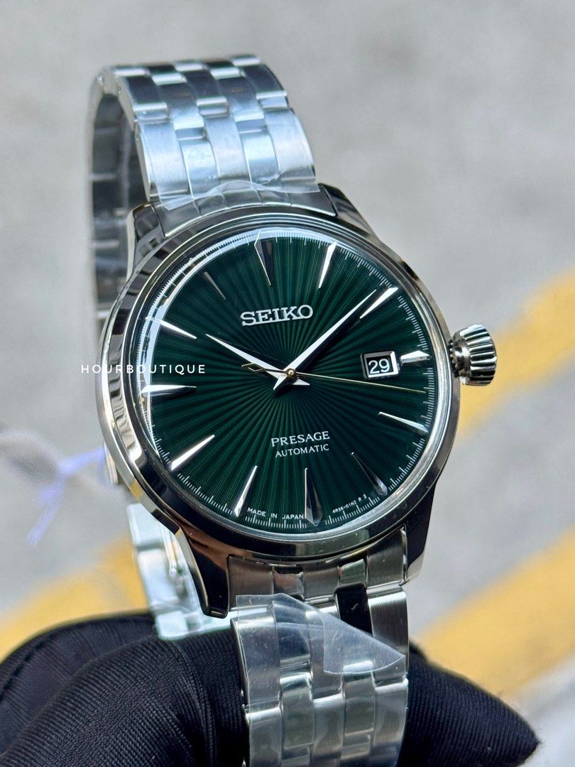 Brand New Seiko Presage Cocktail time Mocking Bird Green Dial Automatic Watch SRPE15J1