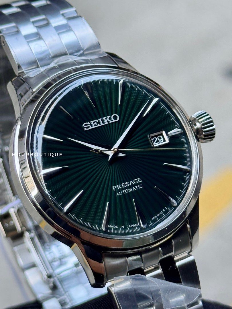 Brand New Seiko Presage Cocktail time Mocking Bird Green Dial Automatic Watch SRPE15J1