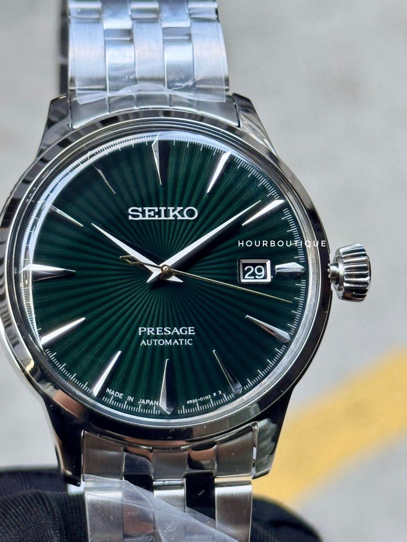Brand New Seiko Presage Cocktail time Mocking Bird Green Dial Automatic Watch SRPE15J1
