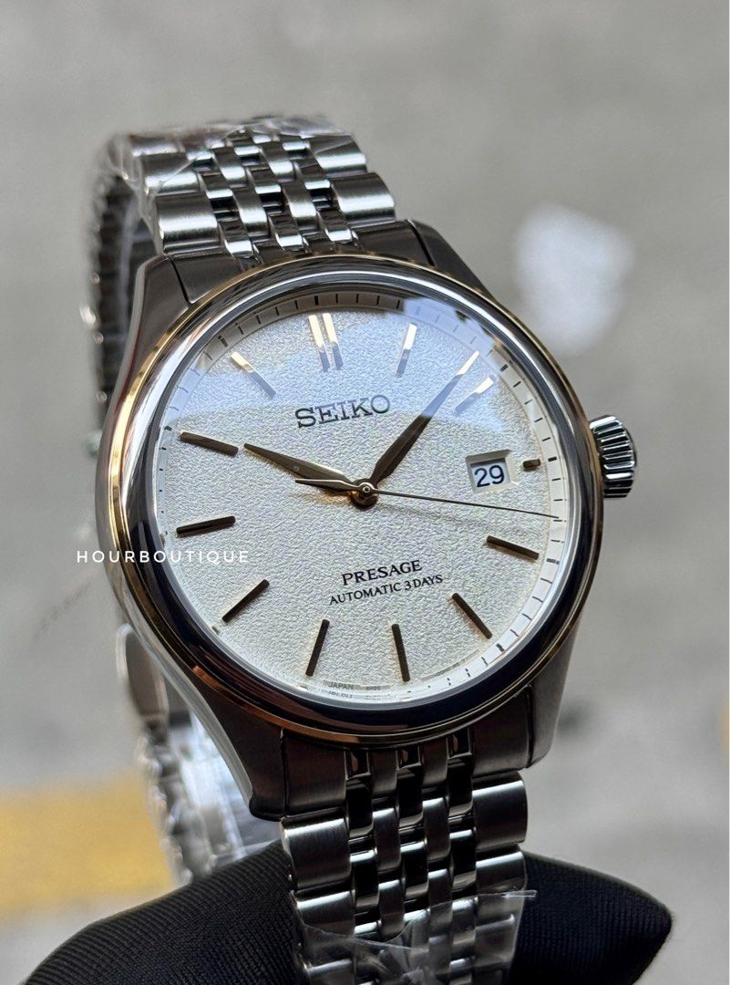 Brand New Seiko Presage Cream Dial, Gold Index Automatic Dress Watch SARx126