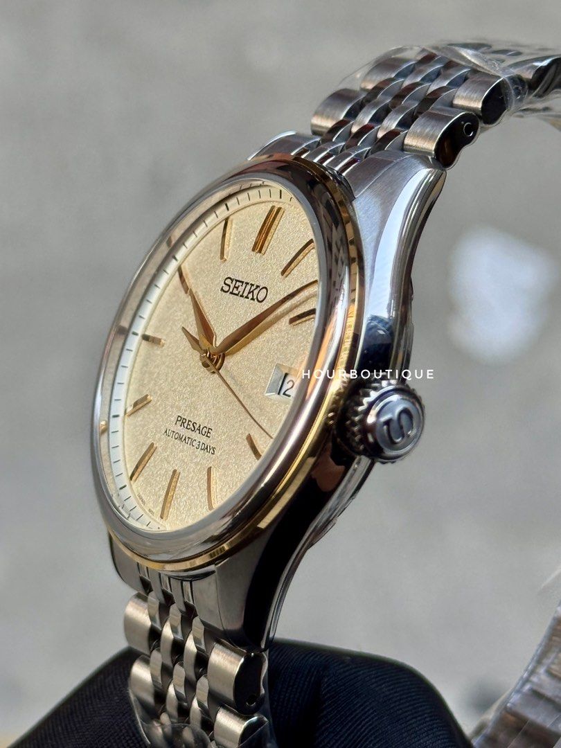 Brand New Seiko Presage Cream Dial, Gold Index Automatic Dress Watch SARx126