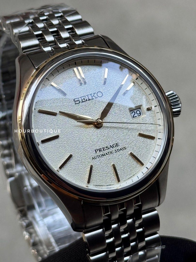 Brand New Seiko Presage Cream Dial, Gold Index Automatic Dress Watch SARx126