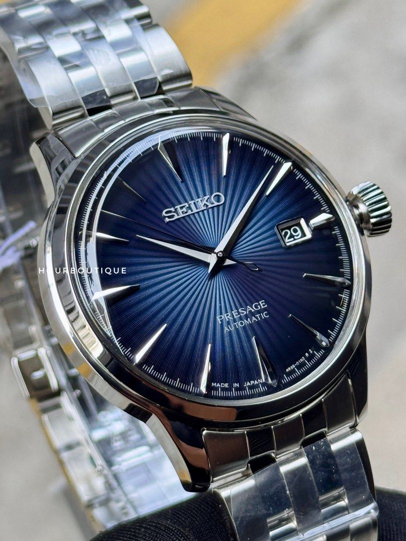 Brand New Seiko Presage Dark Blue Dial Cocktail Time Automatic Watch SRPB41J1