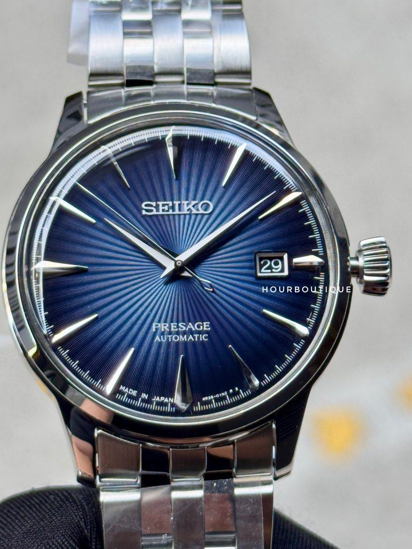 Brand New Seiko Presage Dark Blue Dial Cocktail Time Automatic Watch SRPB41J1