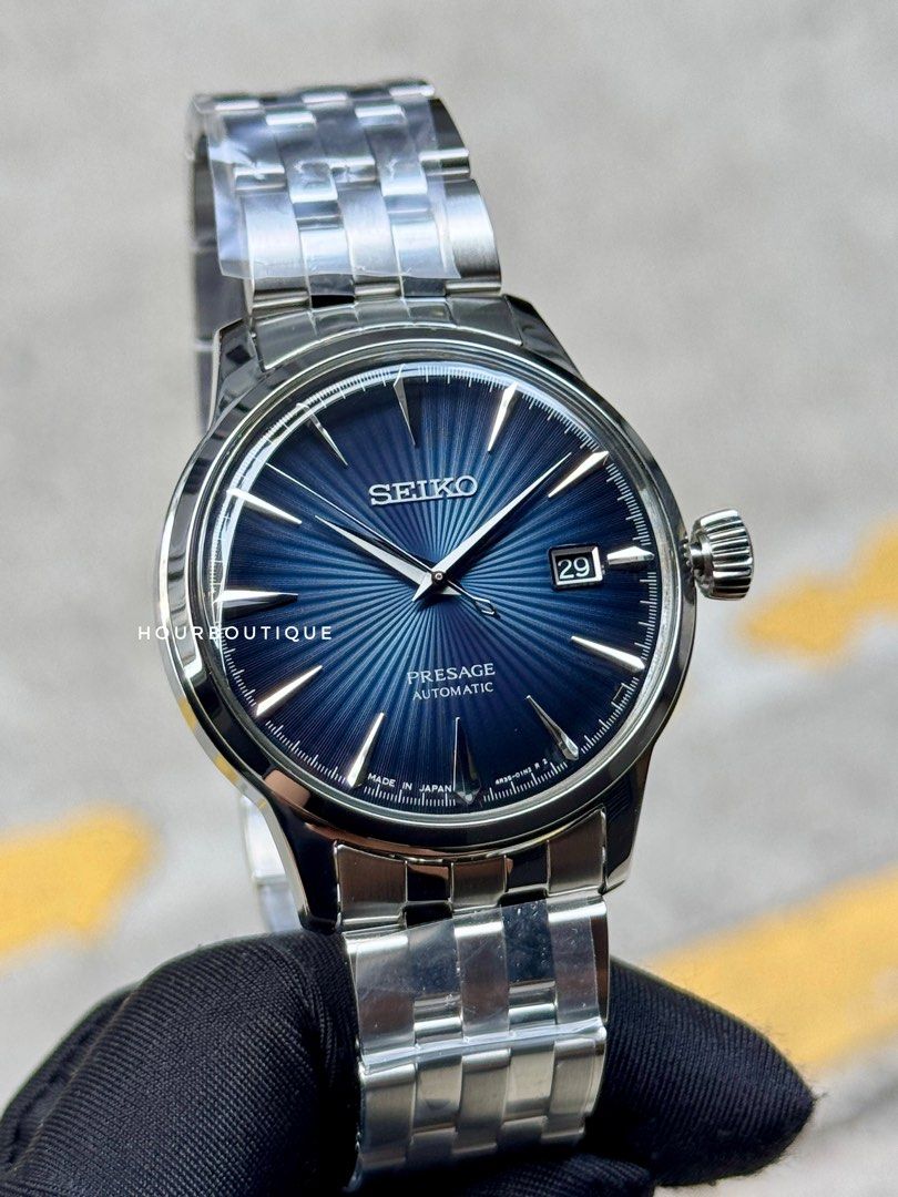 Brand New Seiko Presage Dark Blue Dial Cocktail Time Automatic Watch SRPB41J1