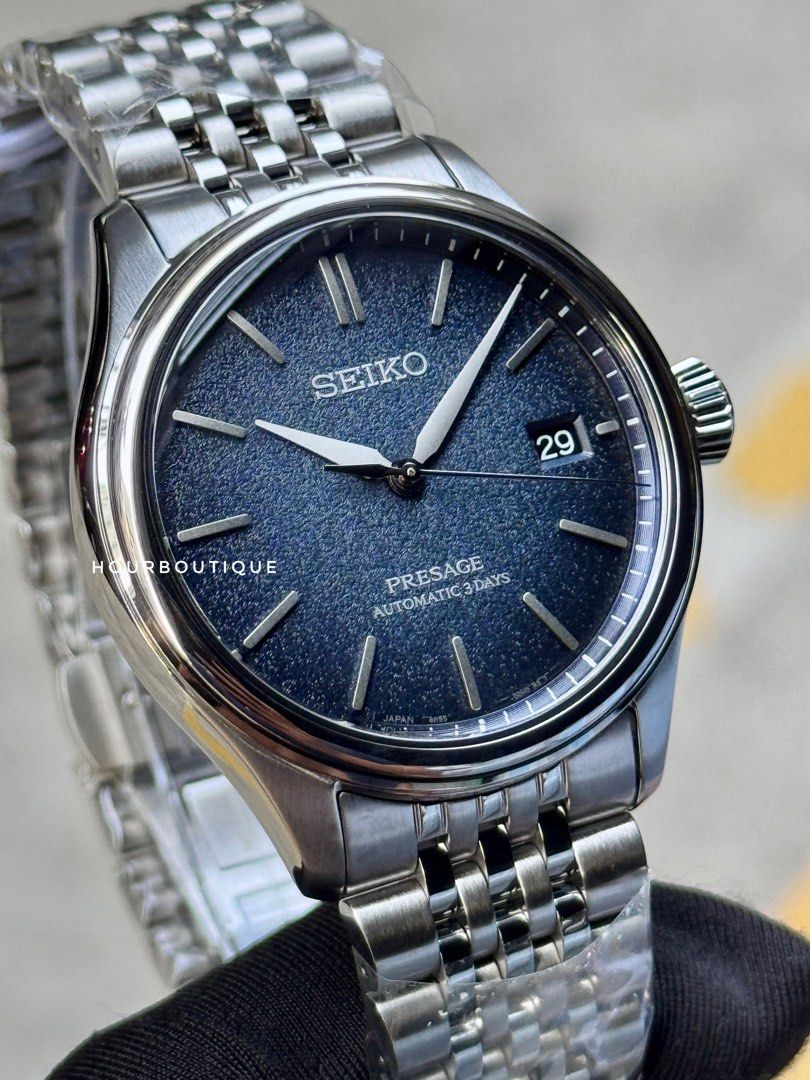 Brand New Seiko Presage Dark Blue Sand Blasted Dial, Automatic Watch SARX133