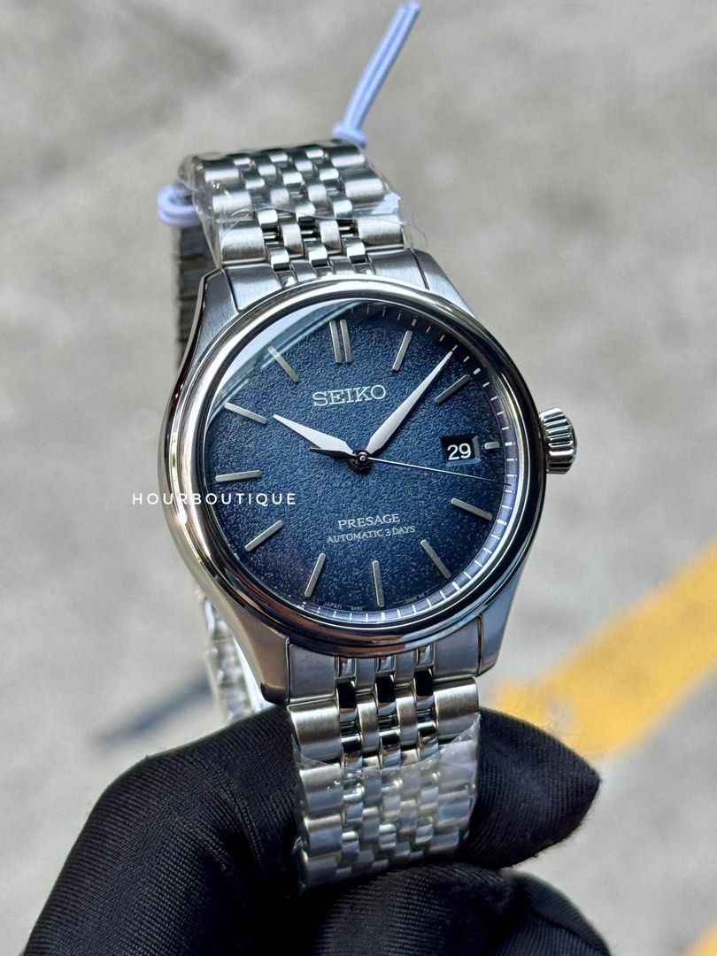 Brand New Seiko Presage Dark Blue Sand Blasted Dial, Automatic Watch SARX133