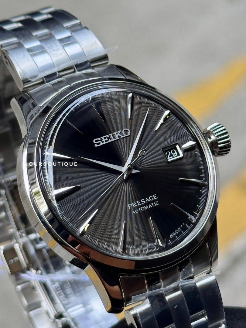 Brand New Seiko Presage Dark Grey Dial Cocktail Time Automatic Watch SRPE17J1
