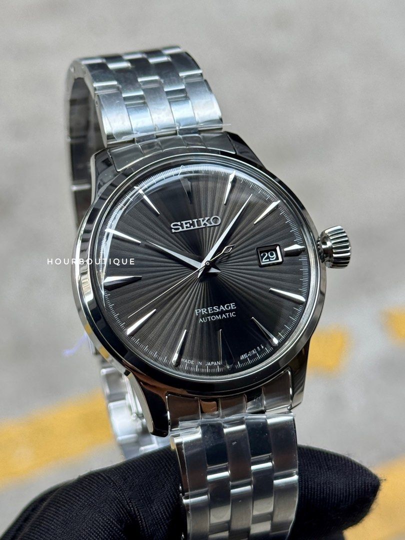 Brand New Seiko Presage Dark Grey Dial Cocktail Time Automatic Watch SRPE17J1