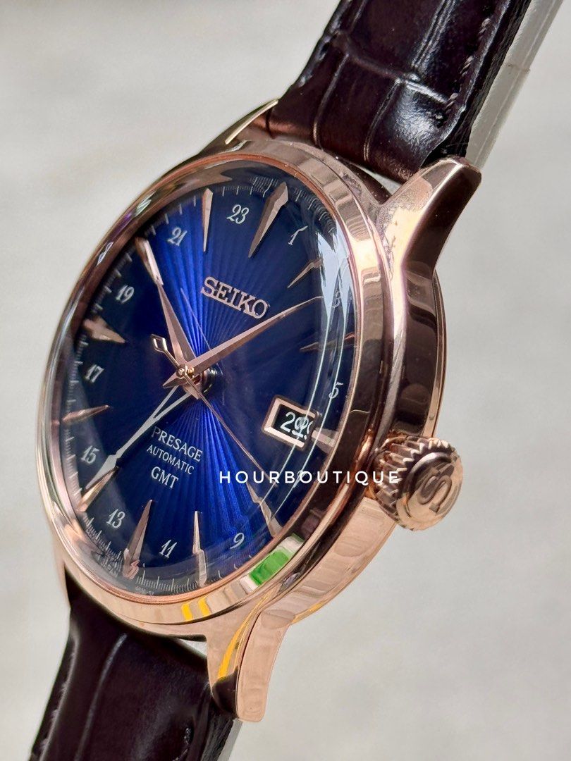 Brand New Seiko Presage GMT Automatic Purple Dial Watch HCB005J1