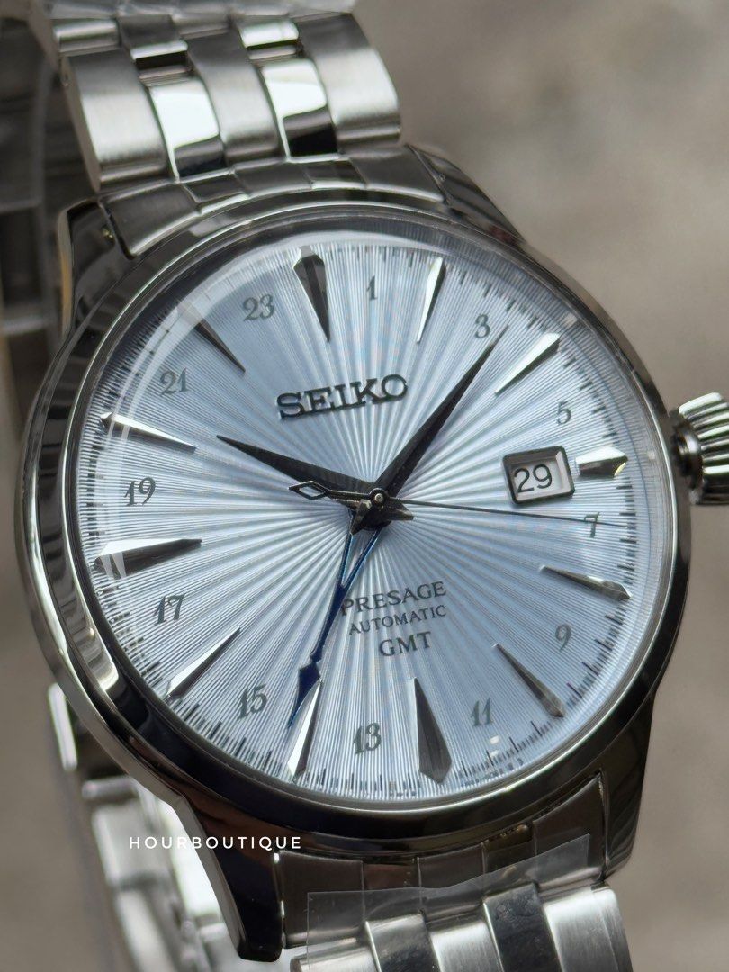 Brand New Seiko Presage GMT Sky Blue Dial Automatic Watch SSK037J1