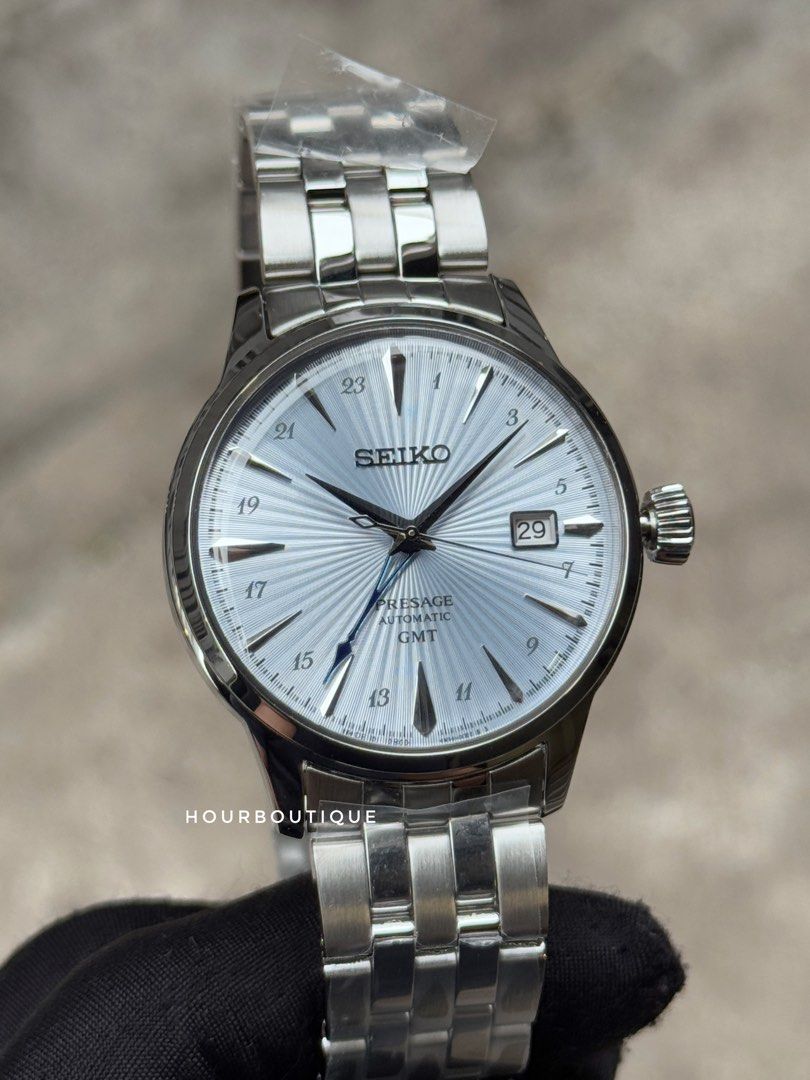 Brand New Seiko Presage GMT Sky Blue Dial Automatic Watch SSK037J1