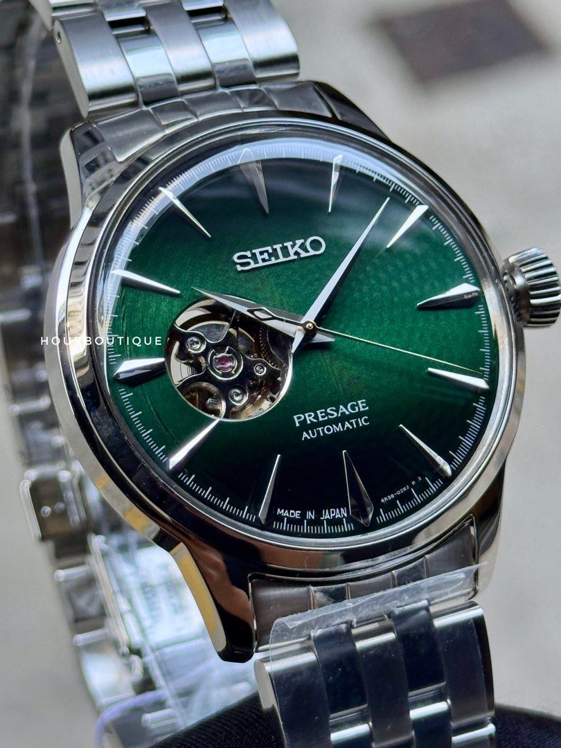 Brand New Seiko Presage Greem Open Heart, Automatic Watch SSA441J1