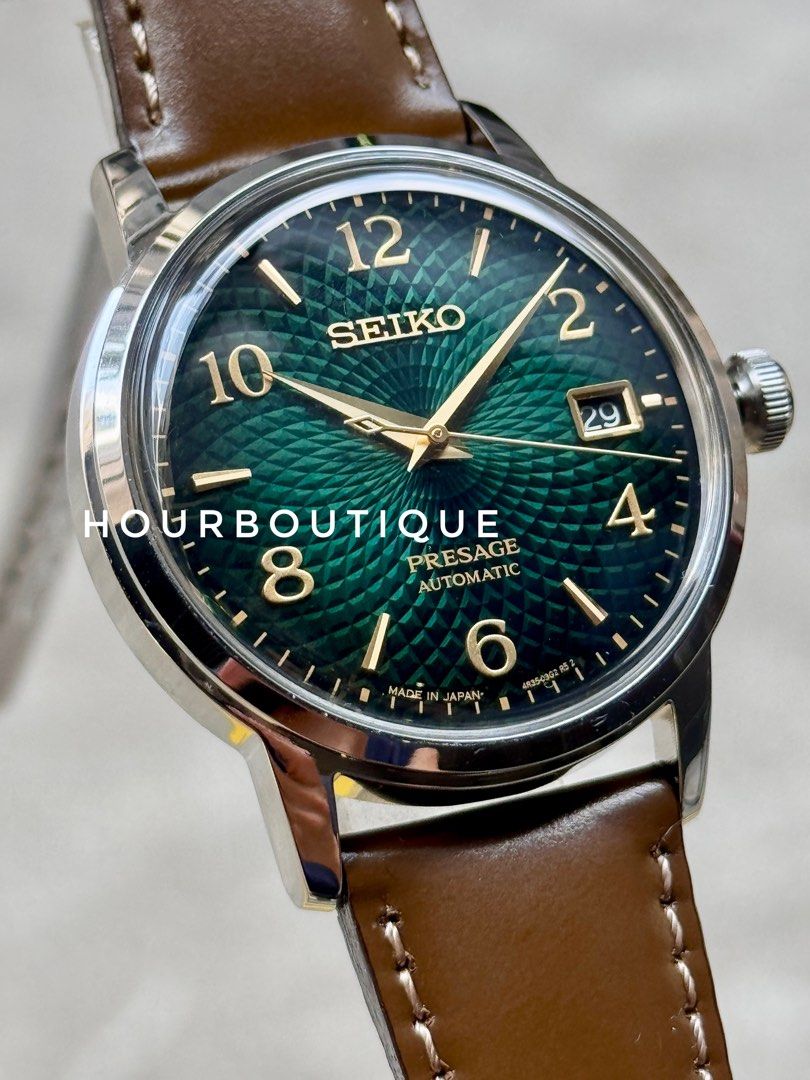 Brand New Seiko Presage Green Cocktial Time Automatic Watch SRPE45J1