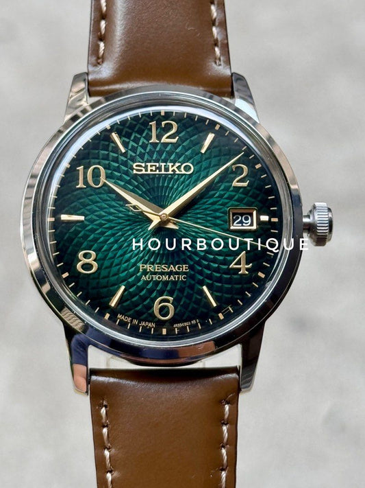 Brand New Seiko Presage Green Cocktial Time Automatic Watch SRPE45J1