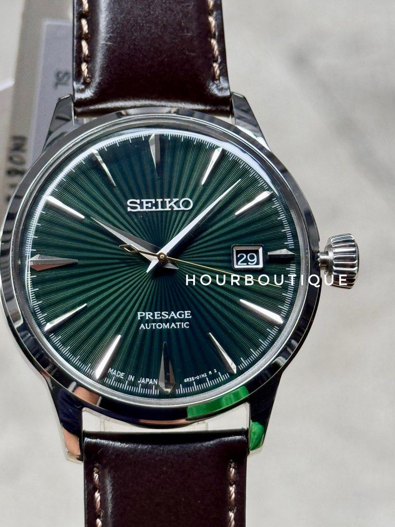 Brand New Seiko Presage Green Cocktial Time Automatic Watch SRPD37J1