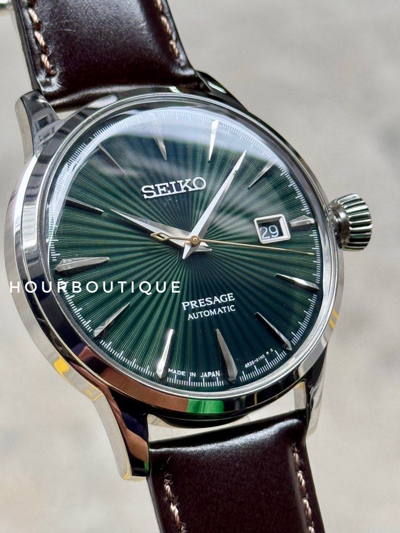 Brand New Seiko Presage Green Cocktial Time Automatic Watch SRPD37J1