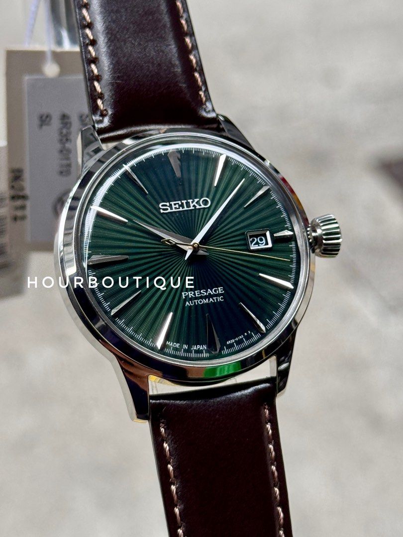 Brand New Seiko Presage Green Cocktial Time Automatic Watch SRPD37J1