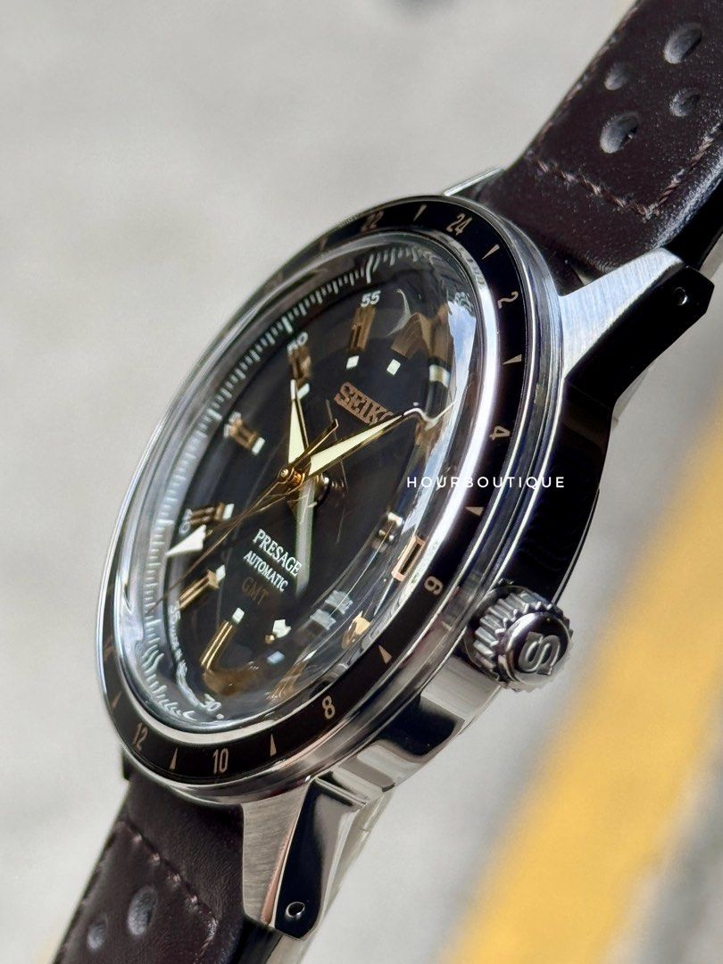 Brand New Seiko Presage Grey Dial Automatic GMT Watch SSK013J1