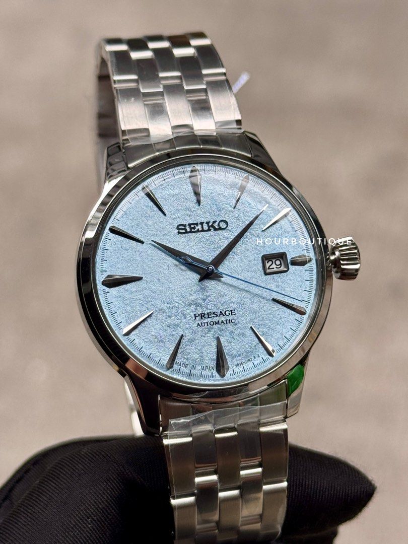 Brand New Seiko Presage Maya Bay Sky Blue SnowFlake Dial Automatic Watch SRPM01J1