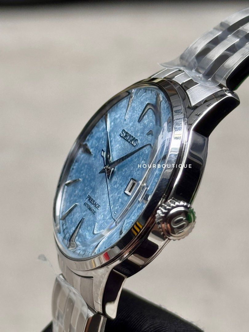 Brand New Seiko Presage Maya Bay Sky Blue SnowFlake Dial Automatic Watch SRPM01J1