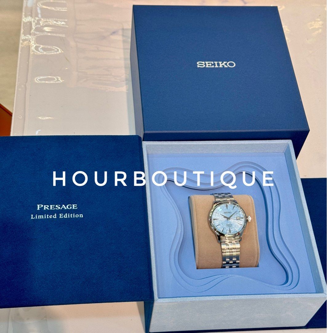 Brand New Seiko Presage Maya Bay Sky Blue SnowFlake Dial Automatic Watch SRPM01J1