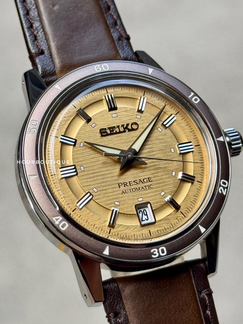 Brand New Seiko Presage Metallic Gold Dial Automatic Watch SRPL75J1