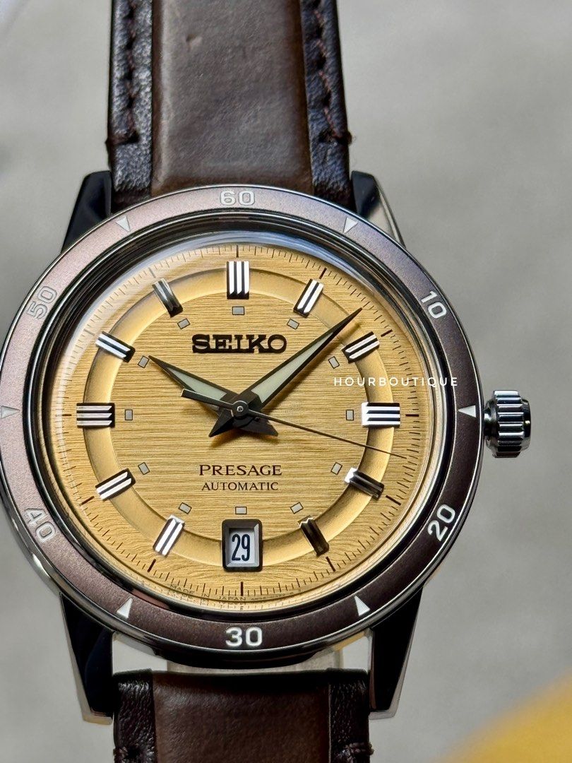 Brand New Seiko Presage Metallic Gold Dial Automatic Watch SRPL75J1