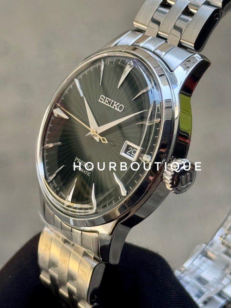 Brand New Seiko Presage Mocking Bird Green Dial Automatic Watch SRPE15J1