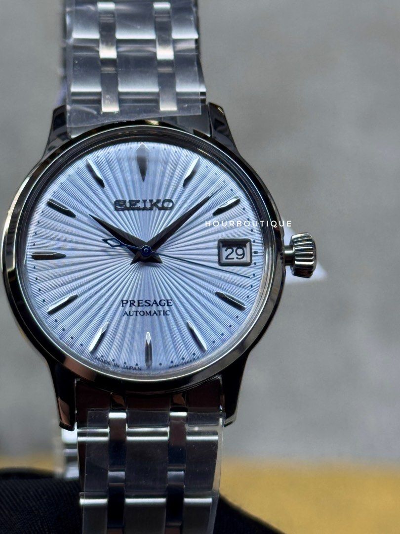 Brand New Seiko Presage Pastel Blue Dial Cocktail Time Automatic Watch SRP841J1