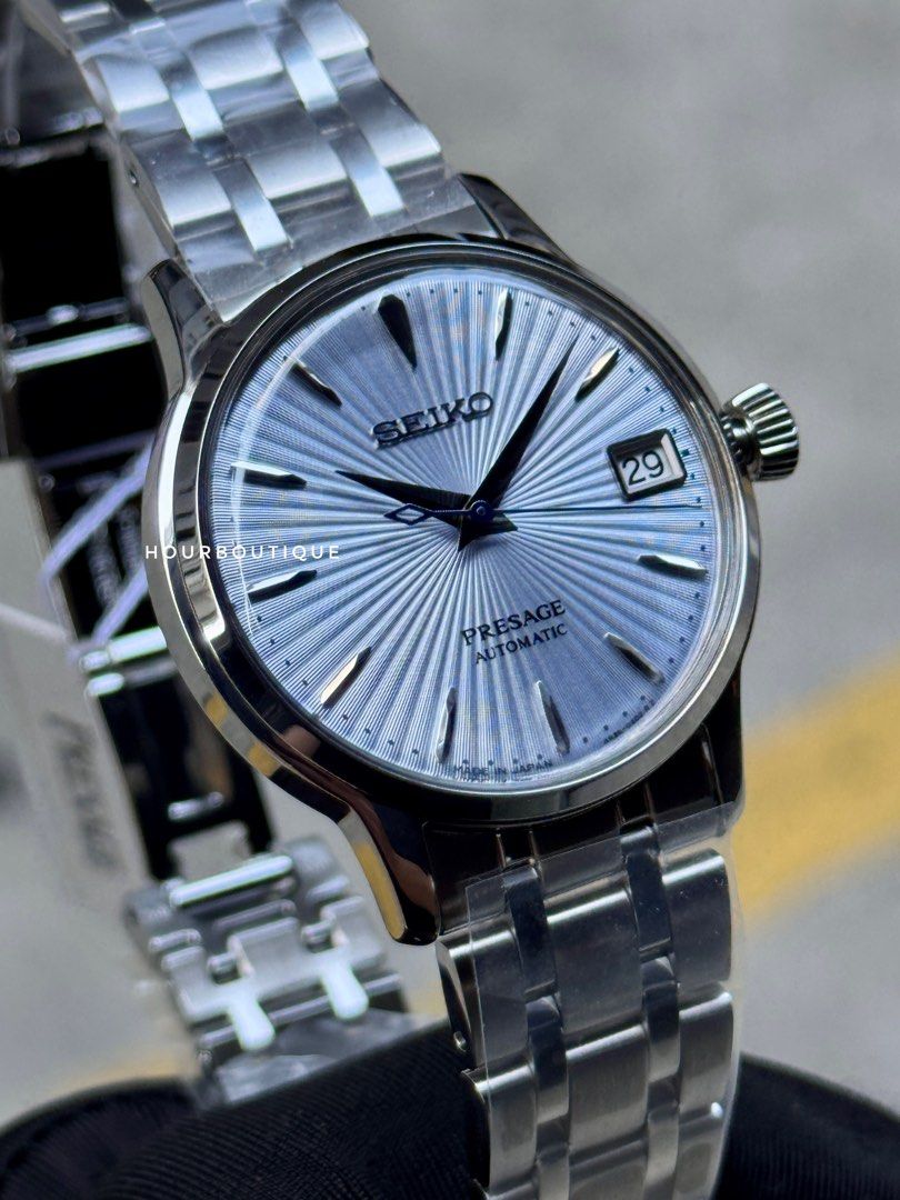 Brand New Seiko Presage Pastel Blue Dial Cocktail Time Automatic Watch SRP841J1