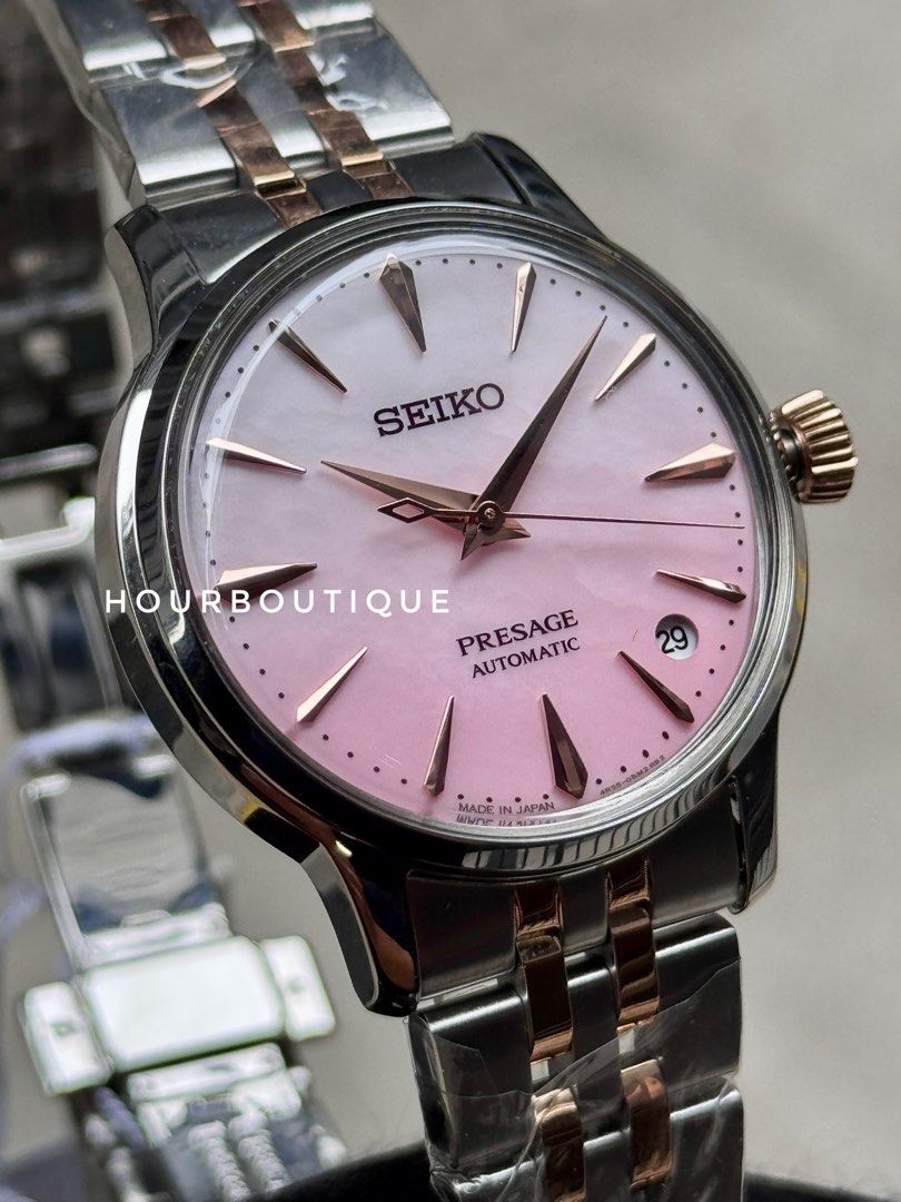 Brand New Seiko Presage Pink Sakura Cocktail Time Automatic Watch SRPM06J1