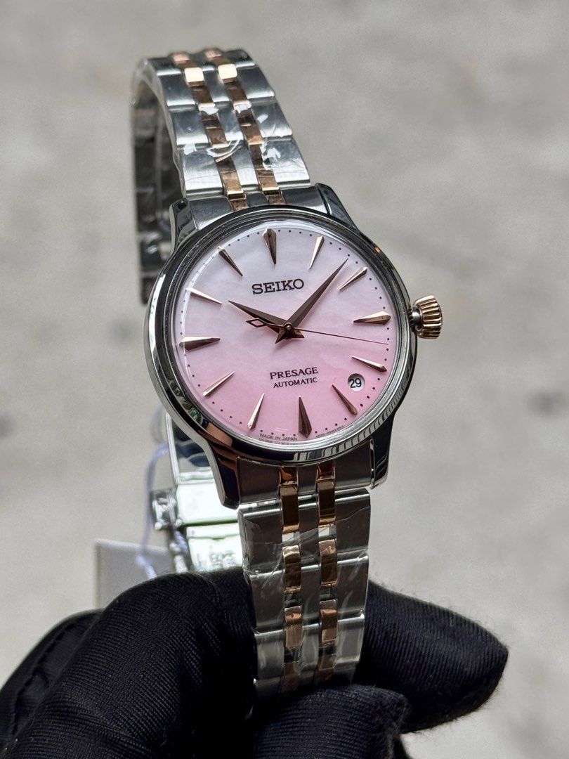 Brand New Seiko Presage Pink Sakura Cocktail Time Automatic Watch SRPM06J1