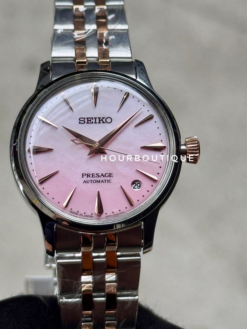 Brand New Seiko Presage Pink Sakura Cocktail Time Automatic Watch SRPM06J1