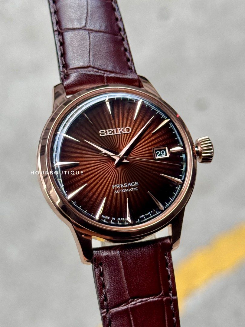 Brand New Seiko Presage PVD Rose Gold Cocktail Time Automatic Watch SRPB46J1