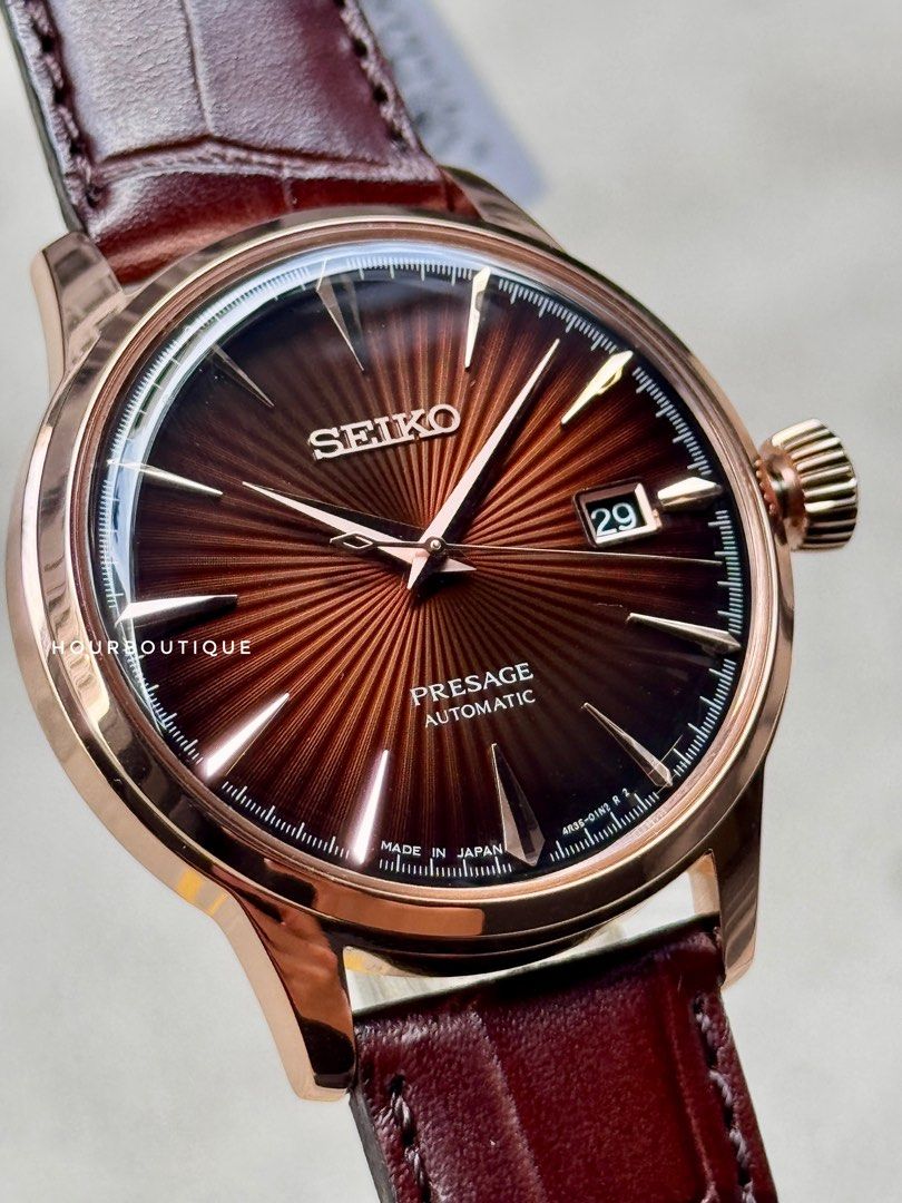 Brand New Seiko Presage PVD Rose Gold Cocktail Time Automatic Watch SRPB46J1