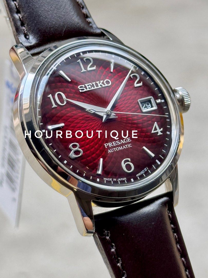 Brand New Seiko Presage Red Cocktail Time Automatic Watch SRPE41J1