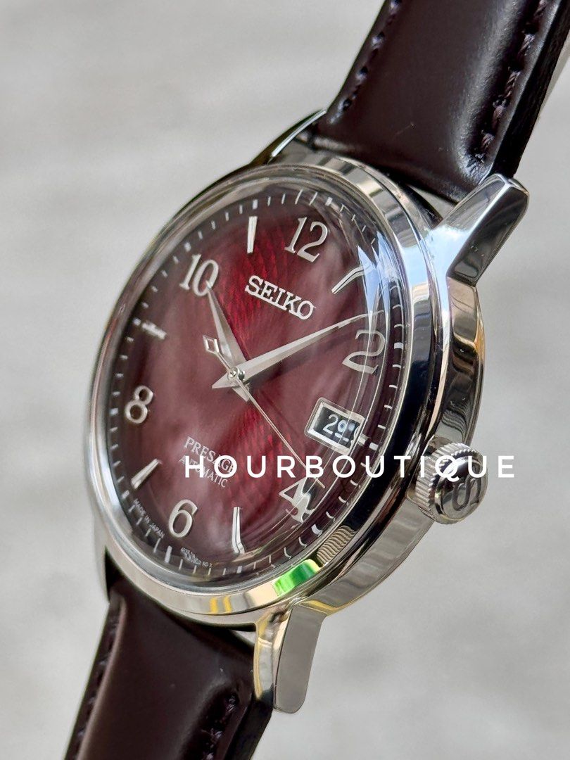 Brand New Seiko Presage Red Cocktail Time Automatic Watch SRPE41J1