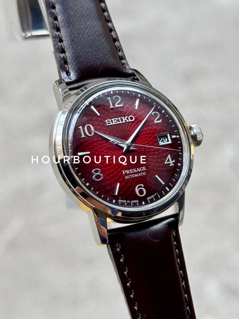 Brand New Seiko Presage Red Cocktail Time Automatic Watch SRPE41J1