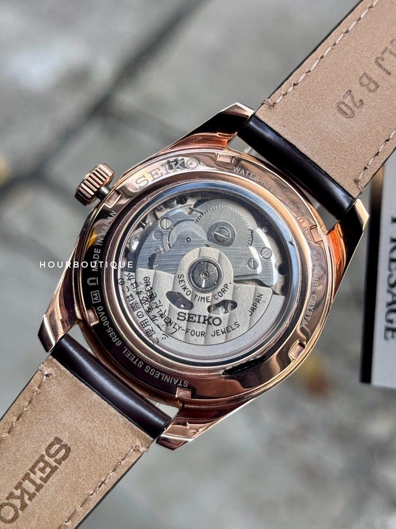 Brand New Seiko Presage Rose Gold Case Sharp Edged Mens Dress Watch SPB170J1