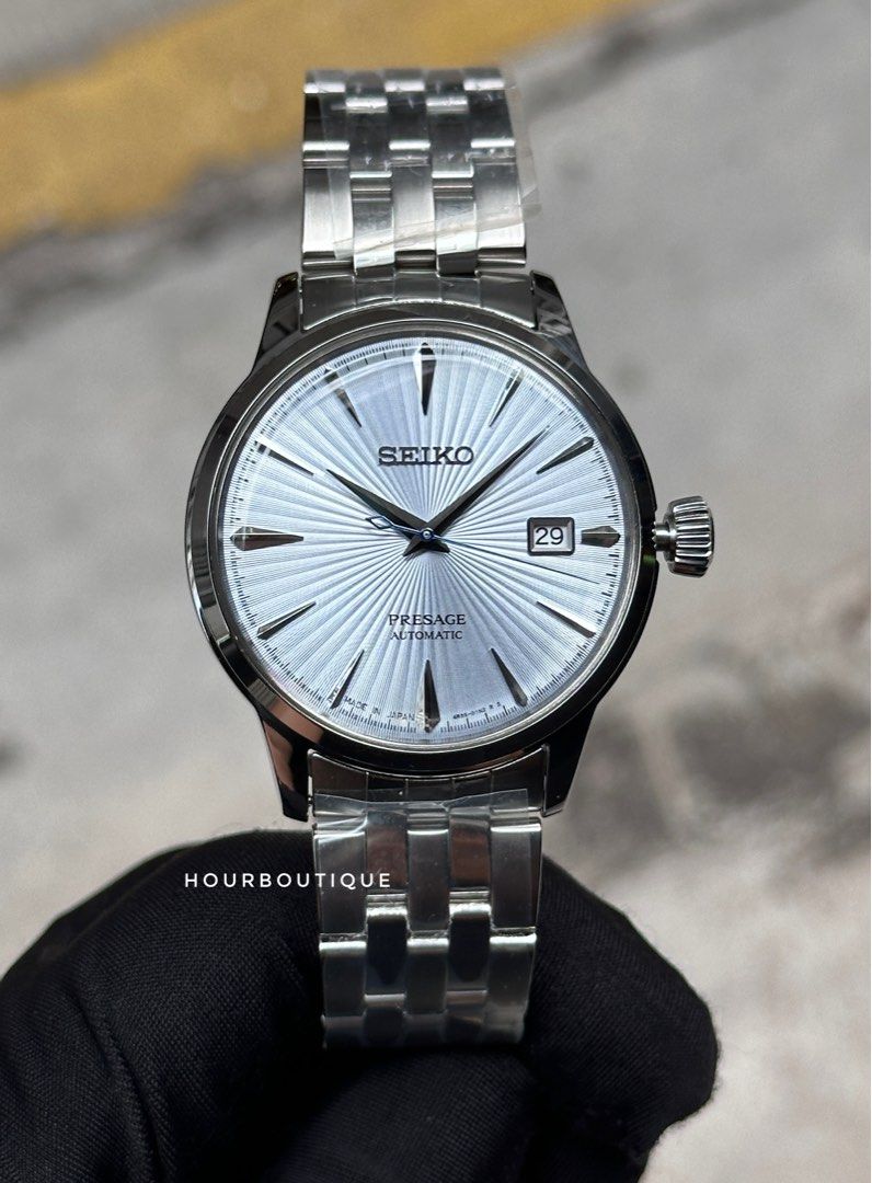 Brand New Seiko Presage Sky Blue Dial Cocktail time Automatic Watch SRPE19J1