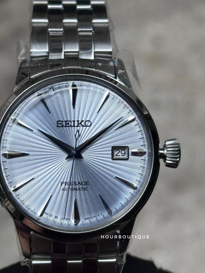 Brand New Seiko Presage Sky Blue Cocktail Time Automatic Mens Watch Srpe19J1