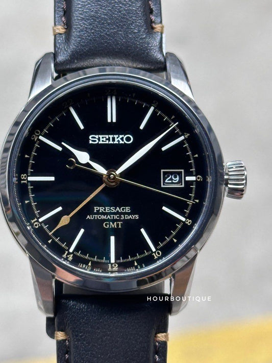 Brand New Seiko Presage Urushi Dial Automatic GMT Mens Dress Watch SARH001 SPB447J1