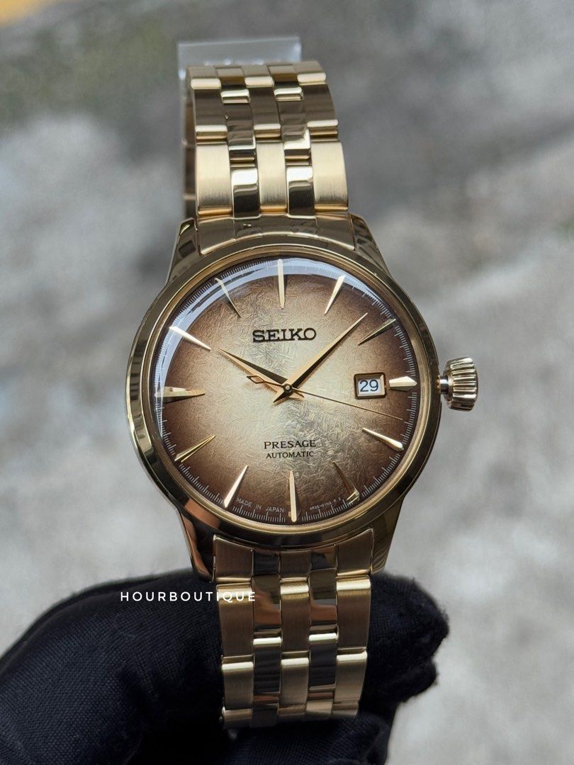 Brand New Seiko Presage USA Exclusive PVD Gold Case Automatic Watch SRPK48J1