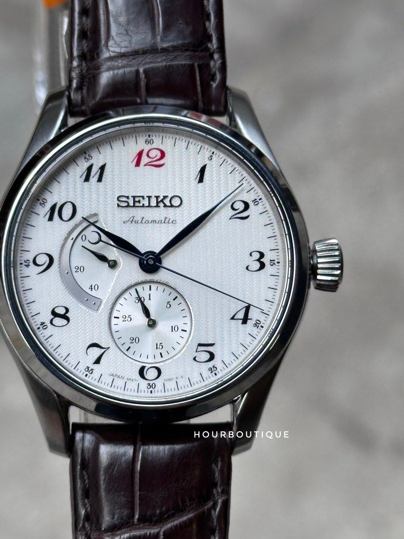 Brand New Seiko Presage White Dial Power Reserve Gauge Mens Automatic Dress Watch SPB041J1