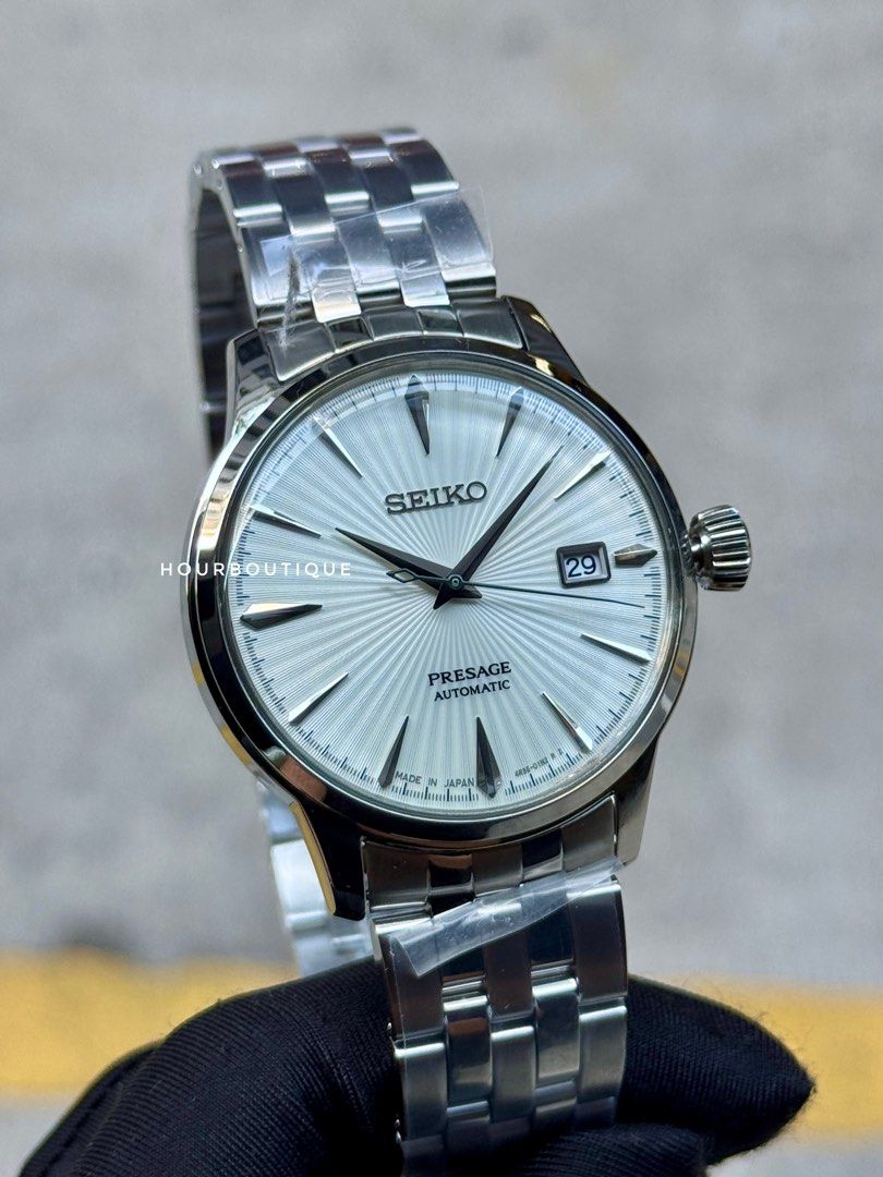 Brand New Seiko Presage White Cocktail Time Automatic Watch SRPG23J1