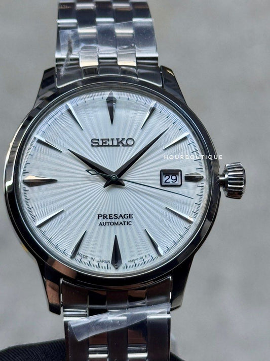 Brand New Seiko Presage White Cocktail Time Automatic Watch SRPG23J1